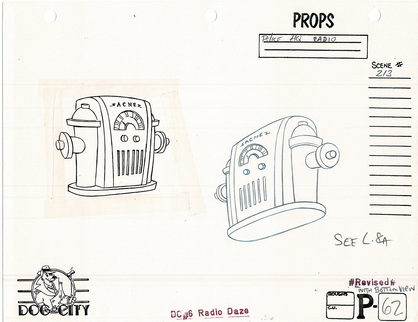 Dog City Grp of 3 Animation Model Sheets Cartoon Henson Fox Nelvana 1992-4 A-067
