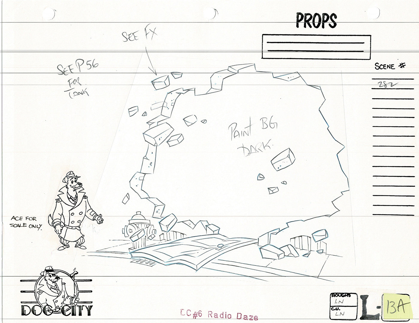 Dog City Grp of 3 Animation Model Sheets Cartoon Henson Fox Nelvana 1992-4 A-109
