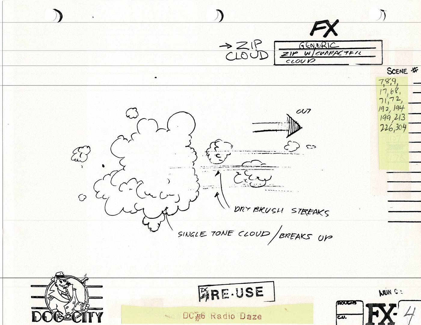 Dog City Grp of 3 Animation Model Sheets Cartoon Henson Fox Nelvana 1992-4 A-115