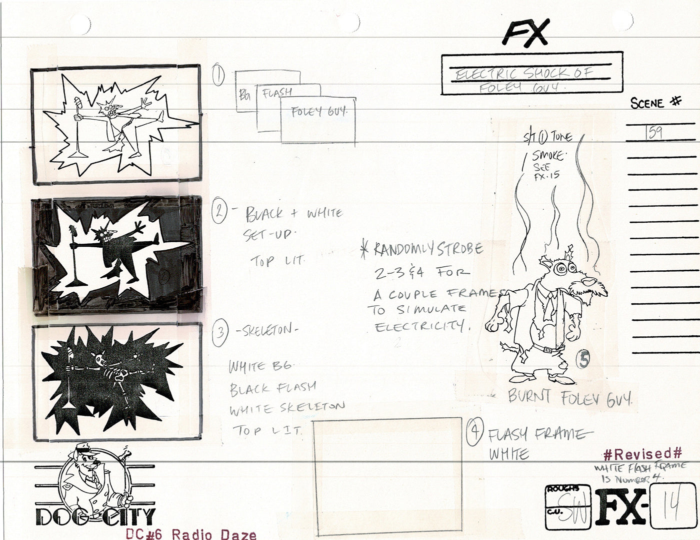 Dog City Grp of 3 Animation Model Sheets Cartoon Henson Fox Nelvana 1992-4 A-124