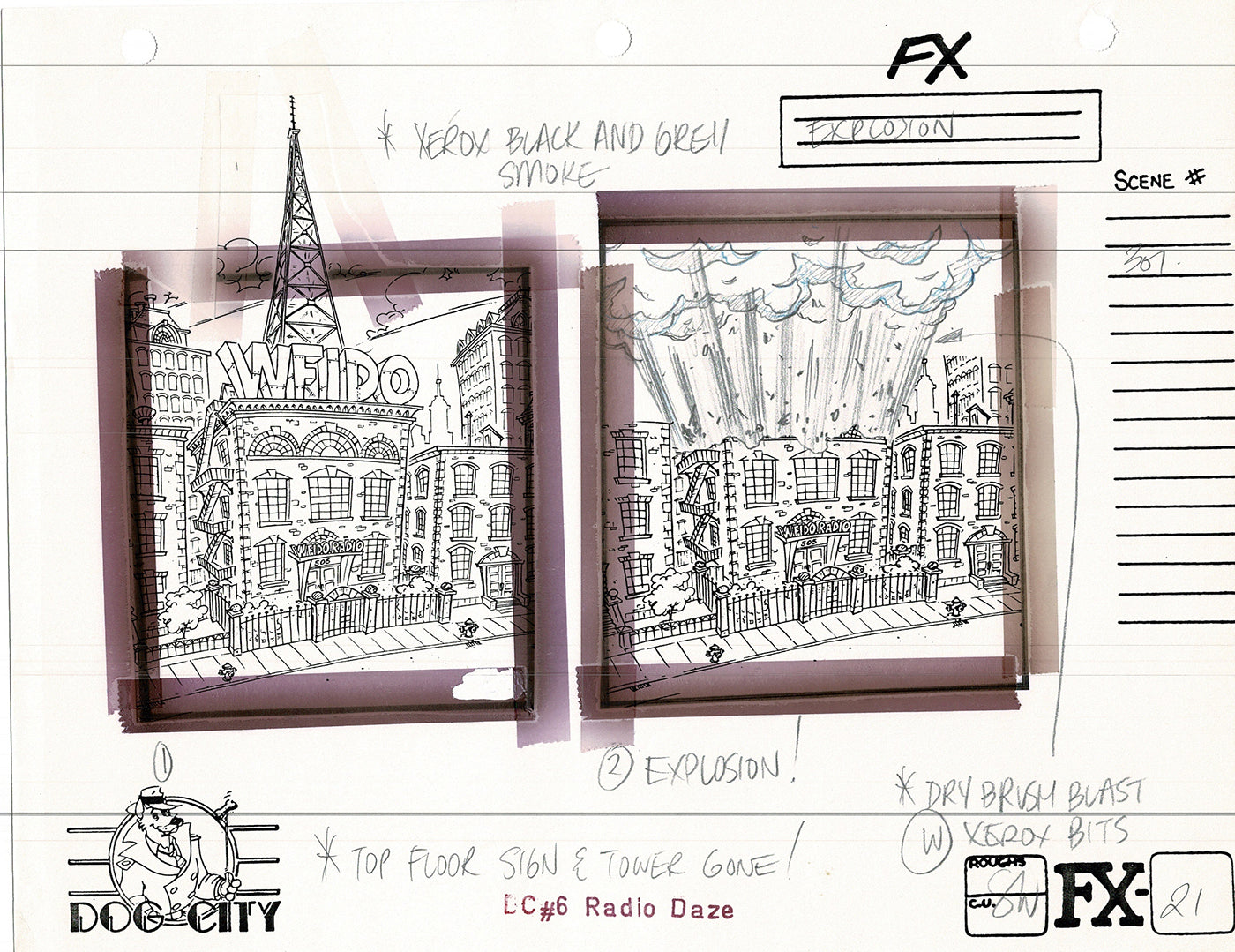 Dog City Grp of 3 Animation Model Sheets Cartoon Henson Fox Nelvana 1992-4 A-130