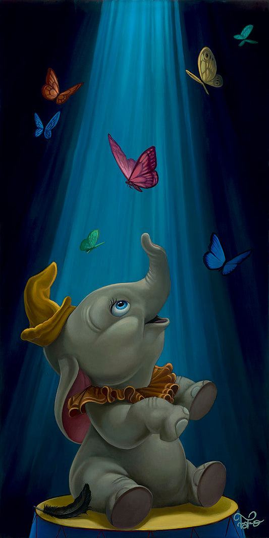 Dumbo Walt Disney Fine Art Jared Franco Signed Limited Edition of 195 Print on Canvas "Dream to Fly"