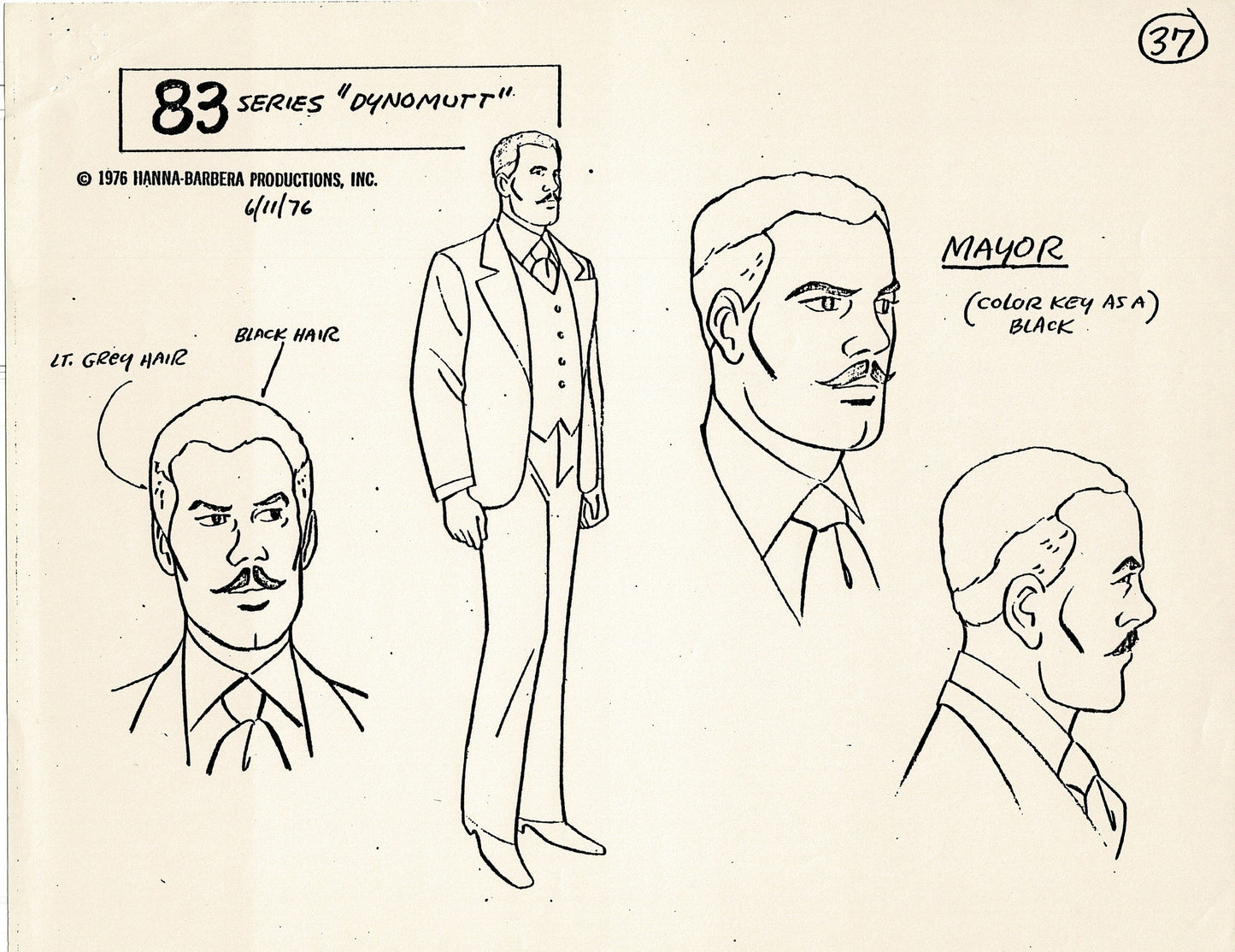 Dyno-Mutt Blue Falcon 1976 Production Model Sheet Copy Lot of 11 Pages from Hanna Barbera 3