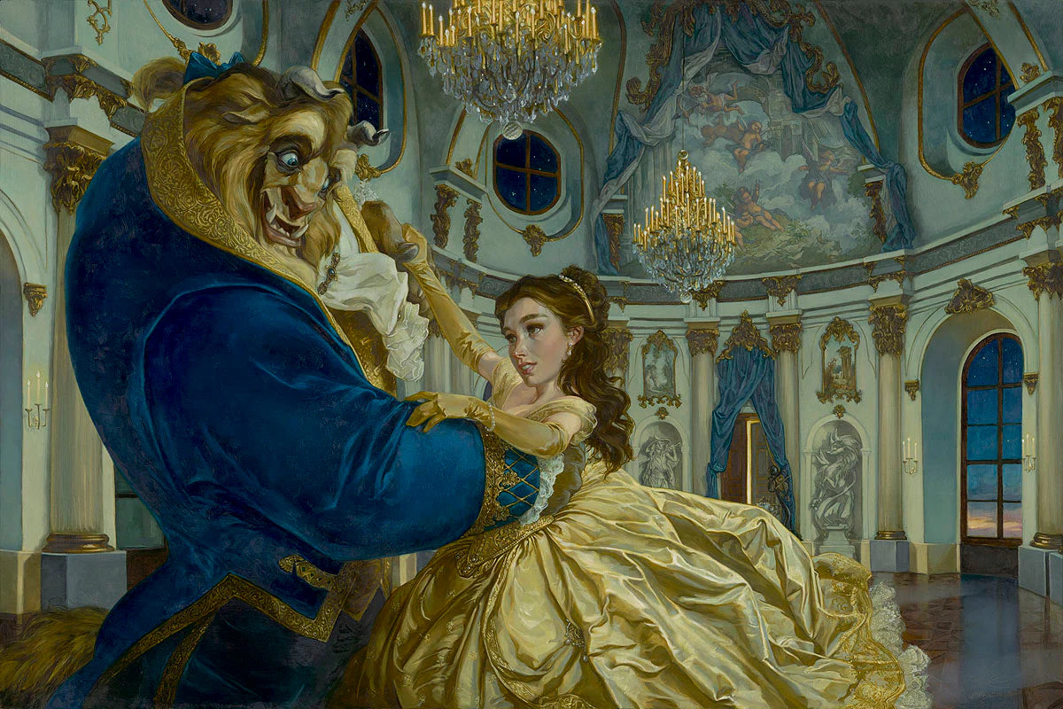 Beauty and the Beast Walt Disney Fine Art Heather Edwards Signed Limited Edition of 195 Canvas Print "Just a Little Change Humility" DELUXE