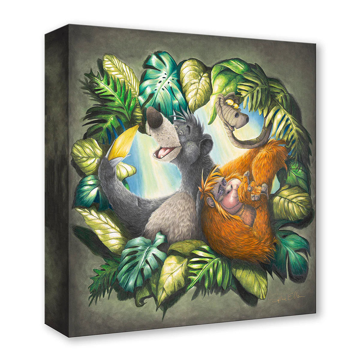 Jungle Book - Baloo Walt Disney Fine Art Sophie Ellen Limited Edition of 1500 TOC Treasures on Canvas Print - Bear Necessities