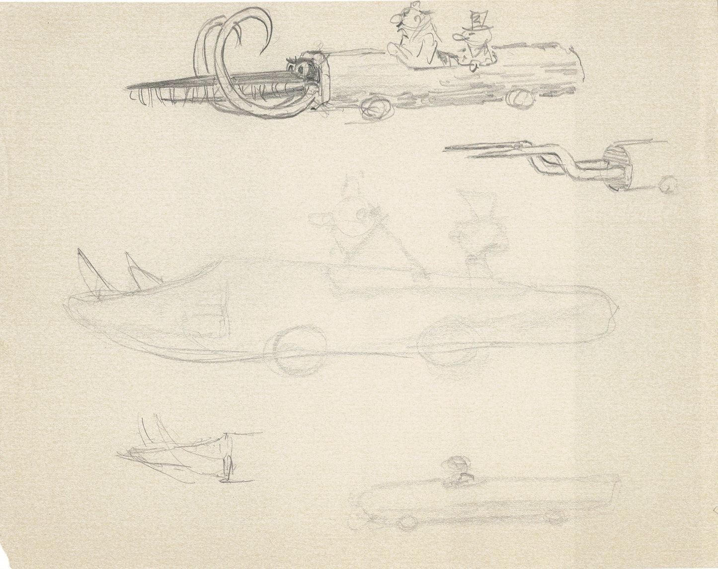 Flintstones A Man Called Flintstone 1966 Hanna-Barbera Layout Drawing by Layout Artist Bickenbach 1