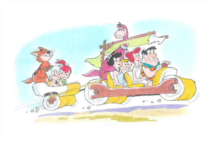 The Flintstones Bob Singer SIGNED Limited Edition Giclee Print on Paper - Stone Age Family - ARTIST PROOF Edition of 25