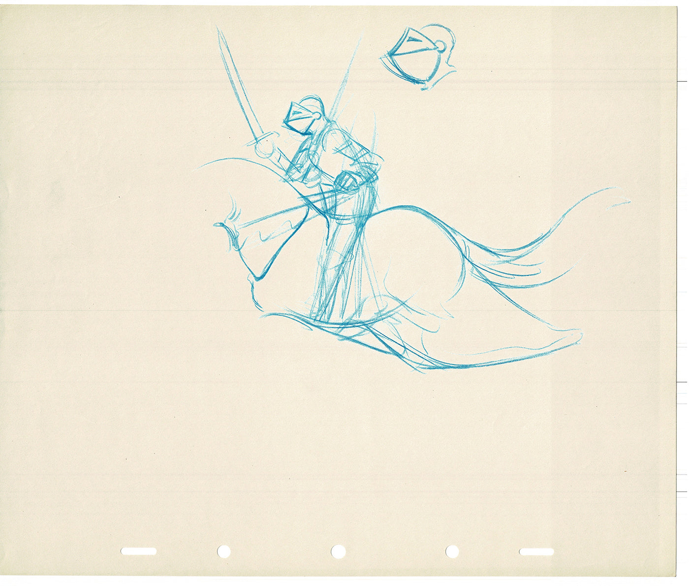 Bill Tytla Disney Animator Rough Knight Animation Drawing Vintage TG-09