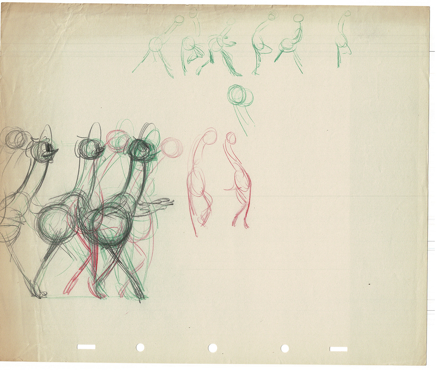 Bill Tytla Disney Animator Cock o the Walk Rough Animation Drawing Vintage TG-12