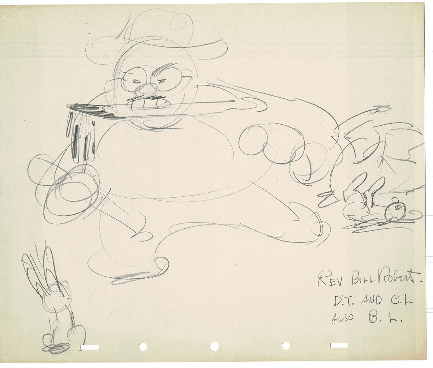 Bill Tytla Disney Animator Rough Animation Drawing Vintage TG-25