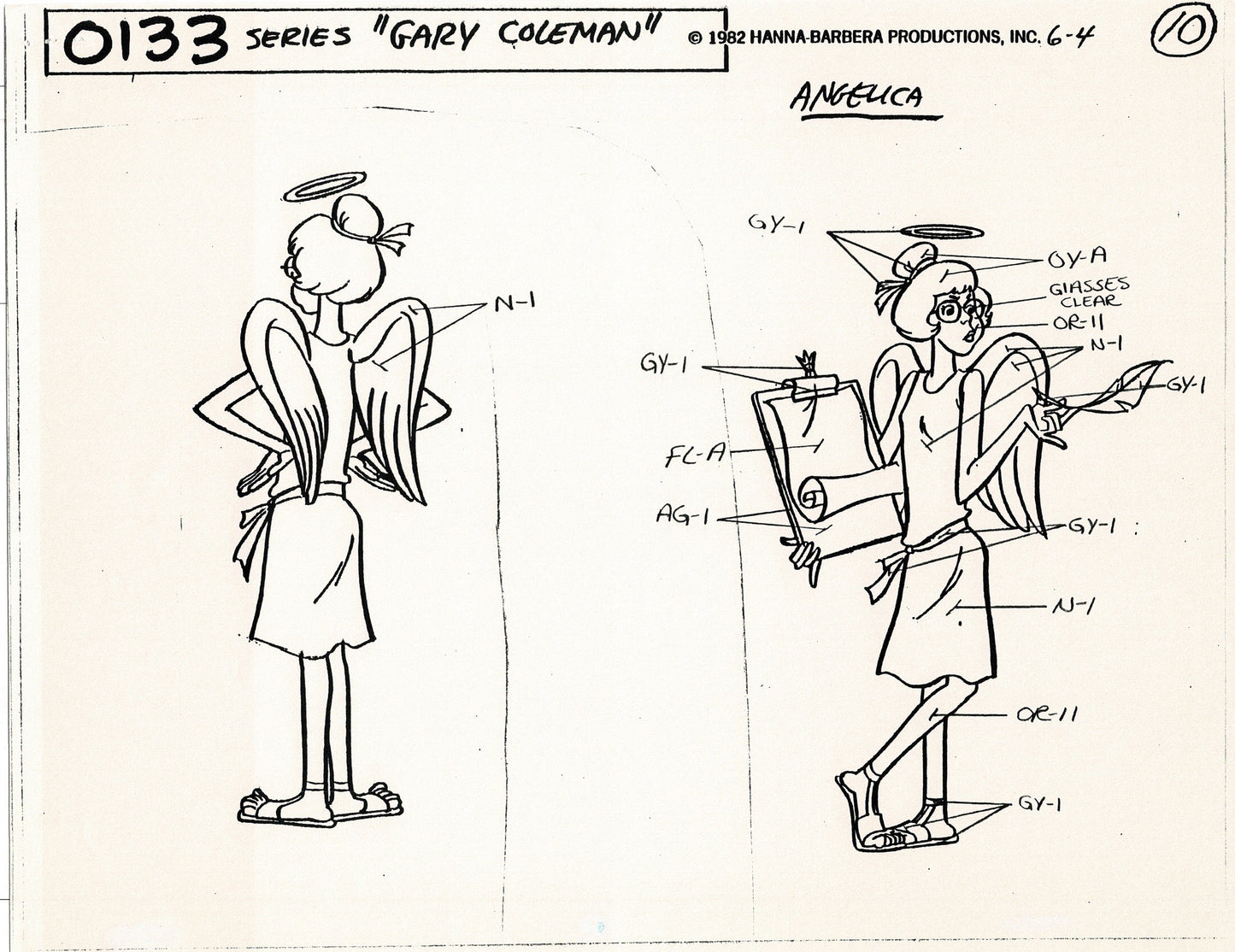 The Gary Coleman Show 1982 Alex Toth Production Model Sheet Copy Lot of 10 Pages from Hanna Barbera
