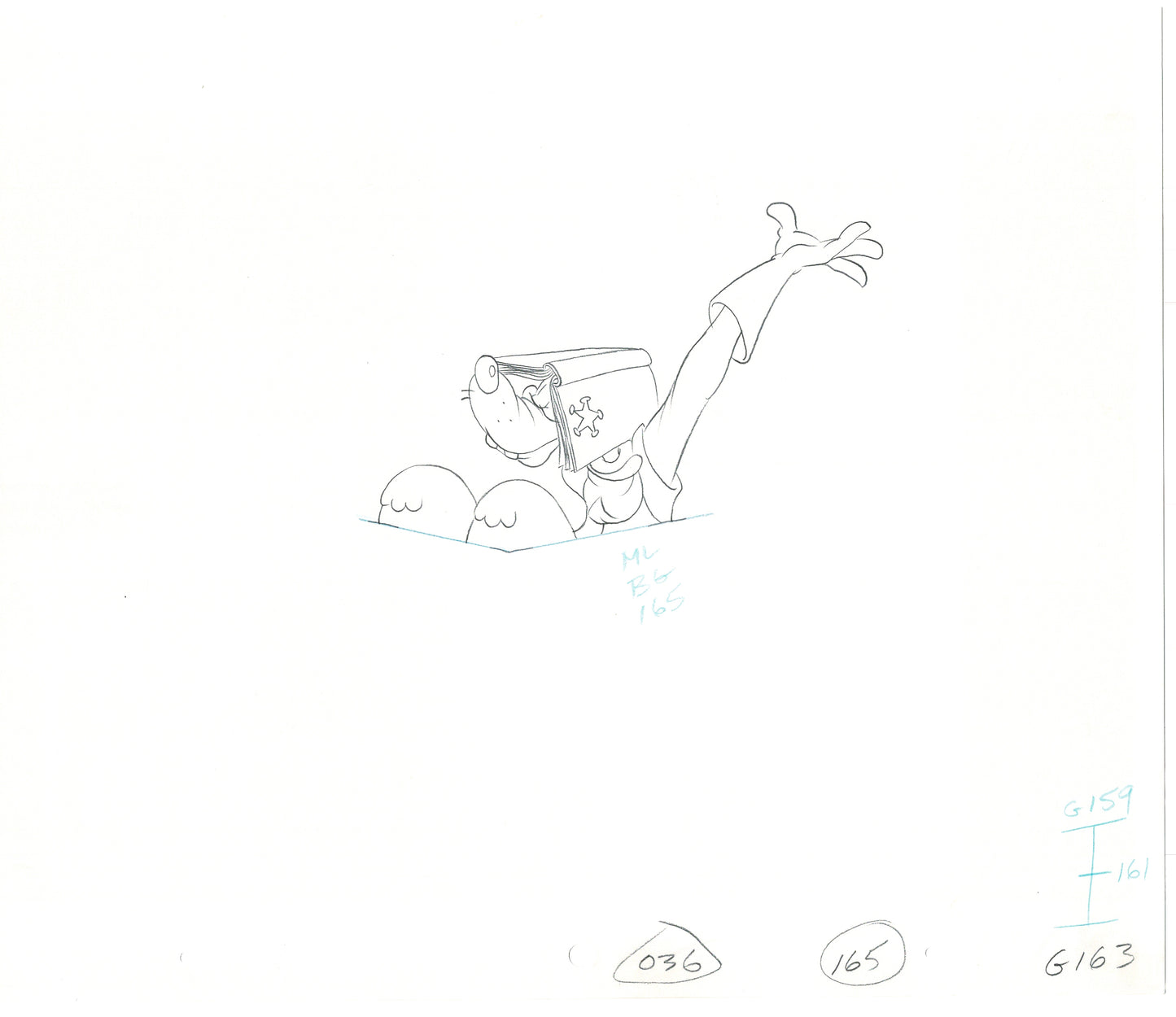 GOOF TROOP Walt Disney Original Production Animation Cartoon Drawing 1992 B-063