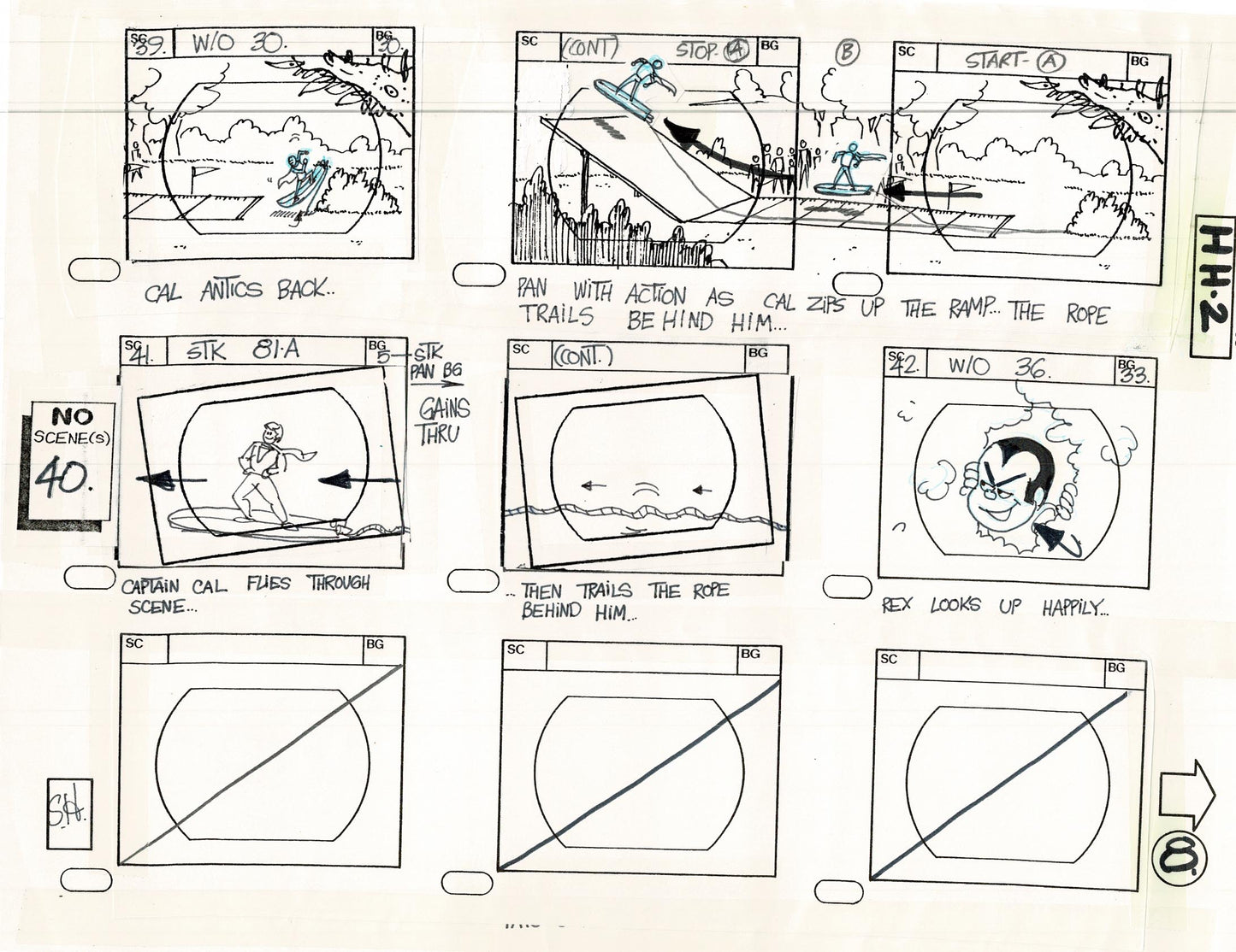 Hero High 1981 Production Animation Storyboard Page Filmation B-009