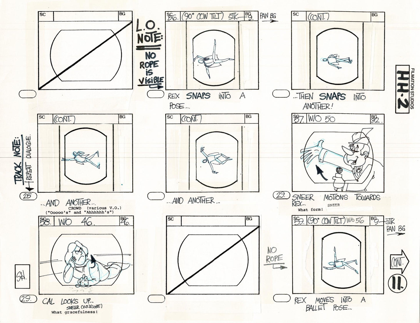 Hero High 1981 Production Animation Storyboard Page Filmation B-013