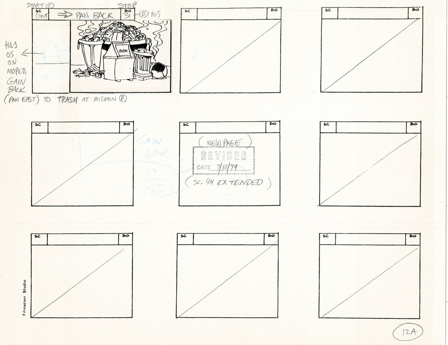 Heckle and Jeckle Storyboard Art Cartoon 2 Pages Vintage Filmation 1979 B-015n16