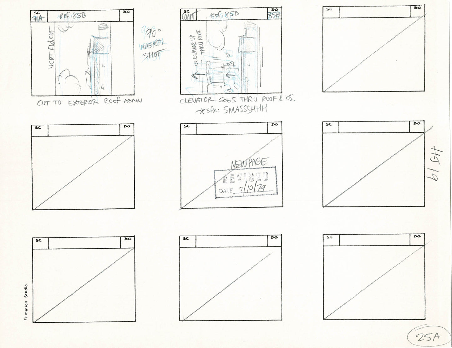 Heckle and Jeckle Storyboard Art Cartoon 2 Pages Vintage Filmation 1979 B-033n34