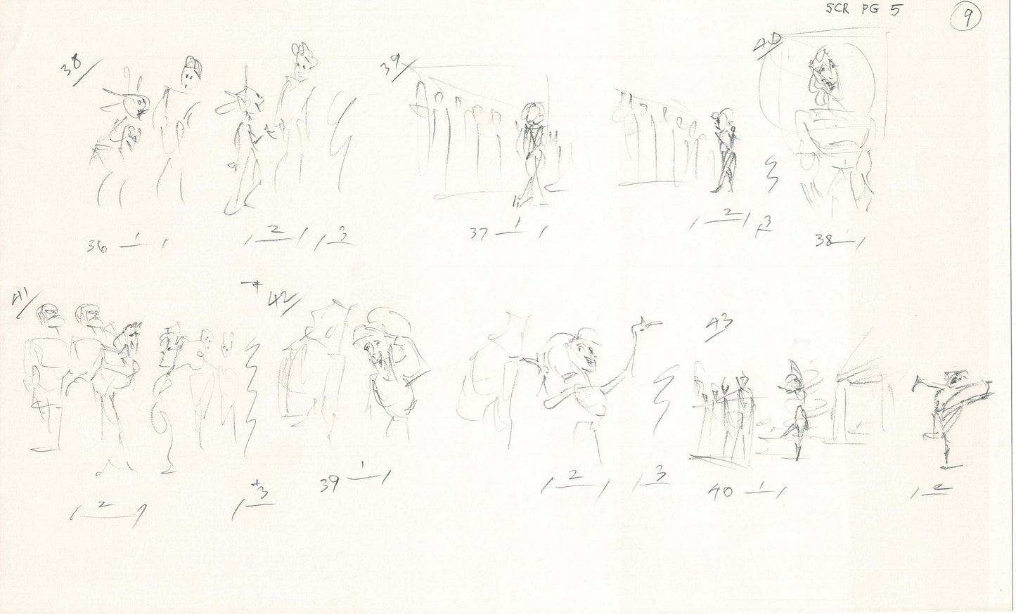 Hercules Walt Disney Production Animation Drawing Used to Make an Episode Wendell Washer A25