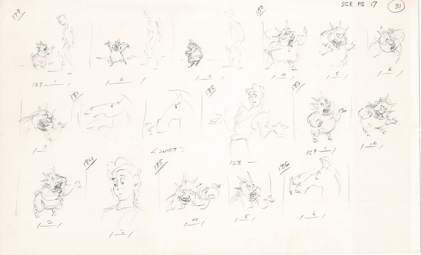 Hercules Walt Disney Production Animation Drawing Used to Make an Episode Wendell Washer A51
