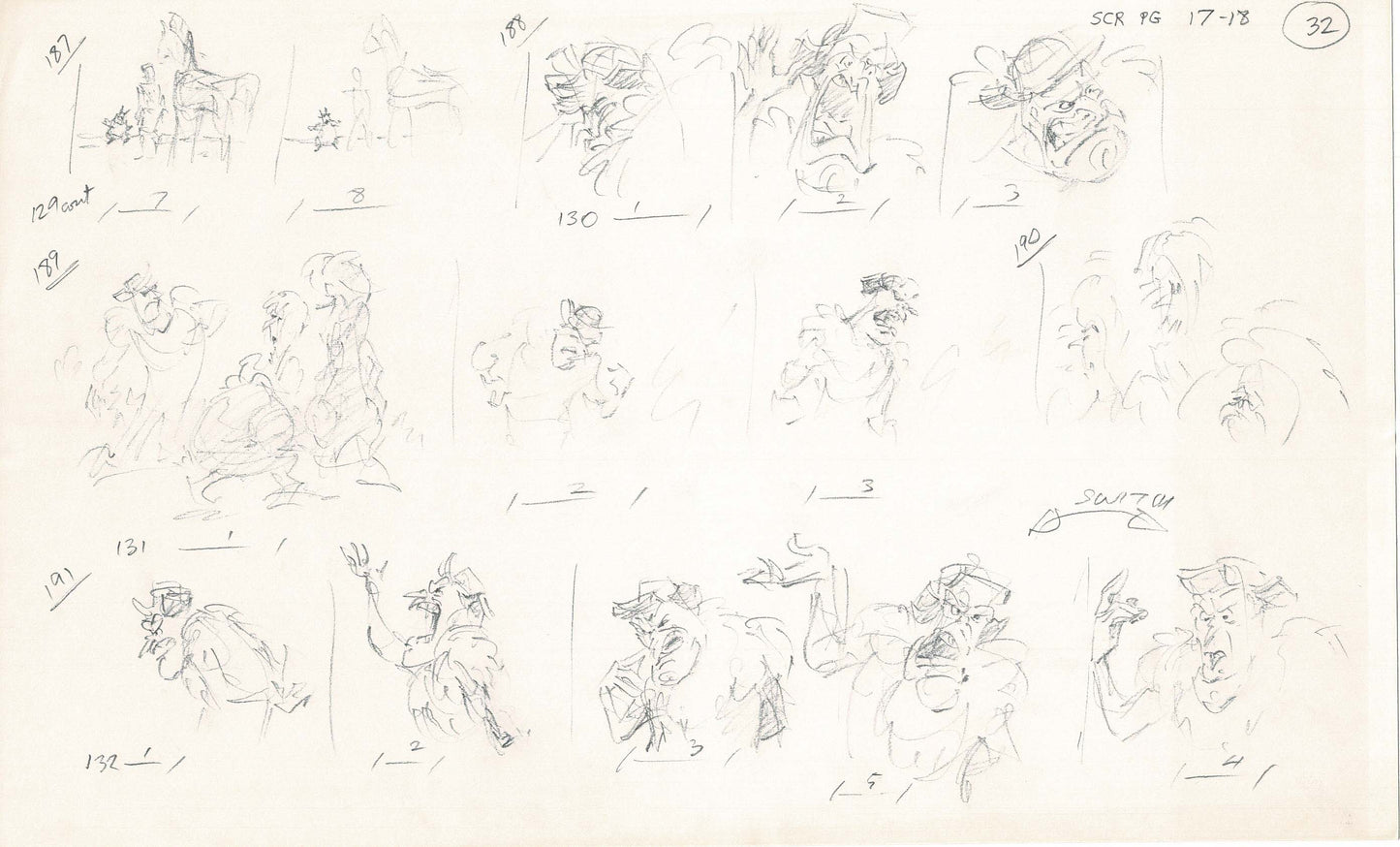 Hercules Walt Disney Production Animation Drawing Used to Make an Episode Wendell Washer A52
