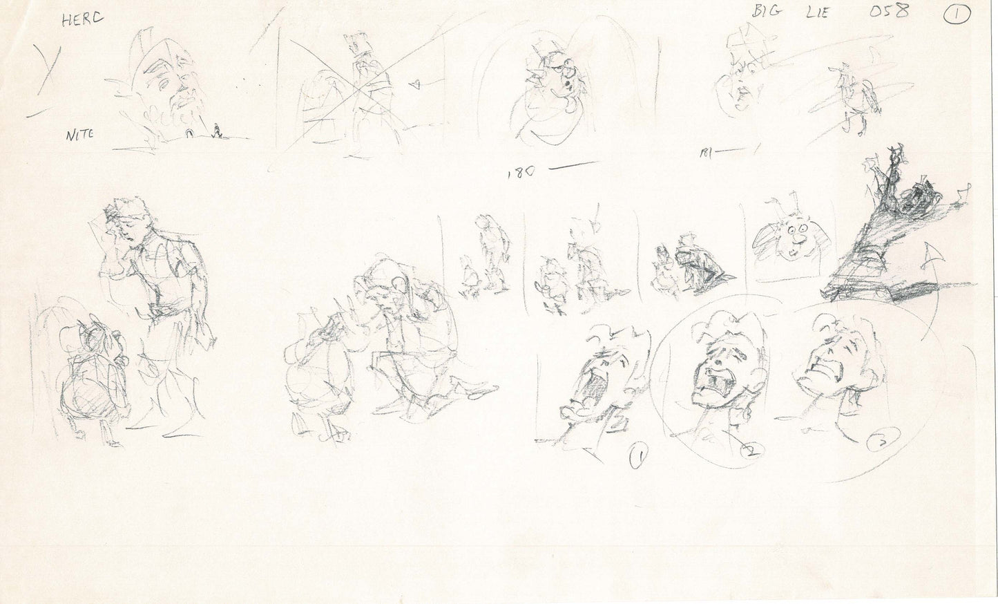 Hercules Walt Disney Production Animation Drawing Used to Make an Episode Wendell Washer A61