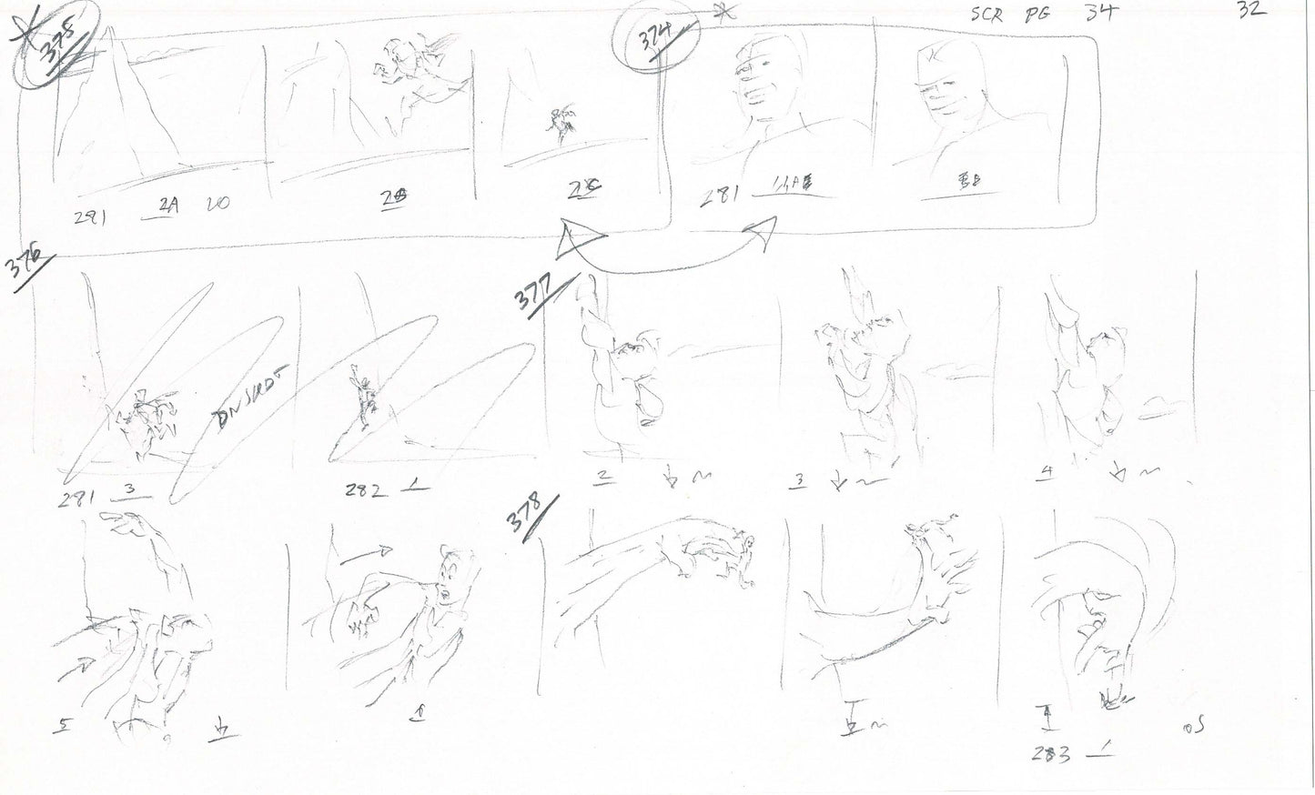 Hercules Walt Disney Production Animation Drawing Used to Make an Episode Wendell Washer A92