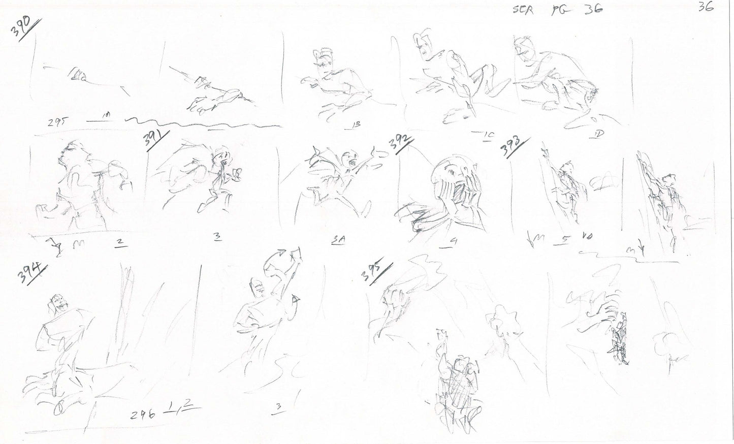 Hercules Walt Disney Production Animation Drawing Used to Make an Episode Wendell Washer A96