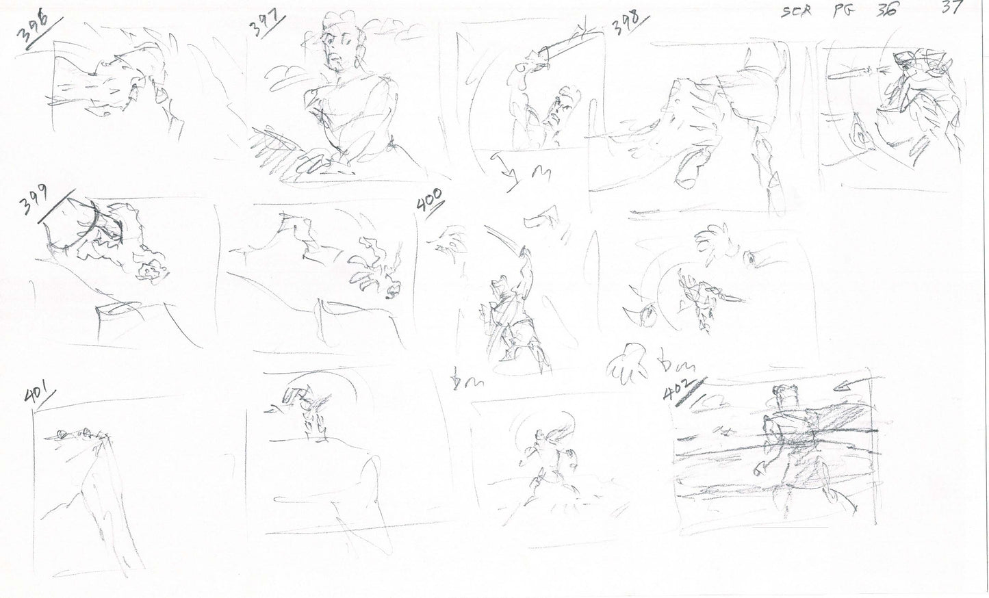 Hercules Walt Disney Production Animation Drawing Used to Make an Episode Wendell Washer A97