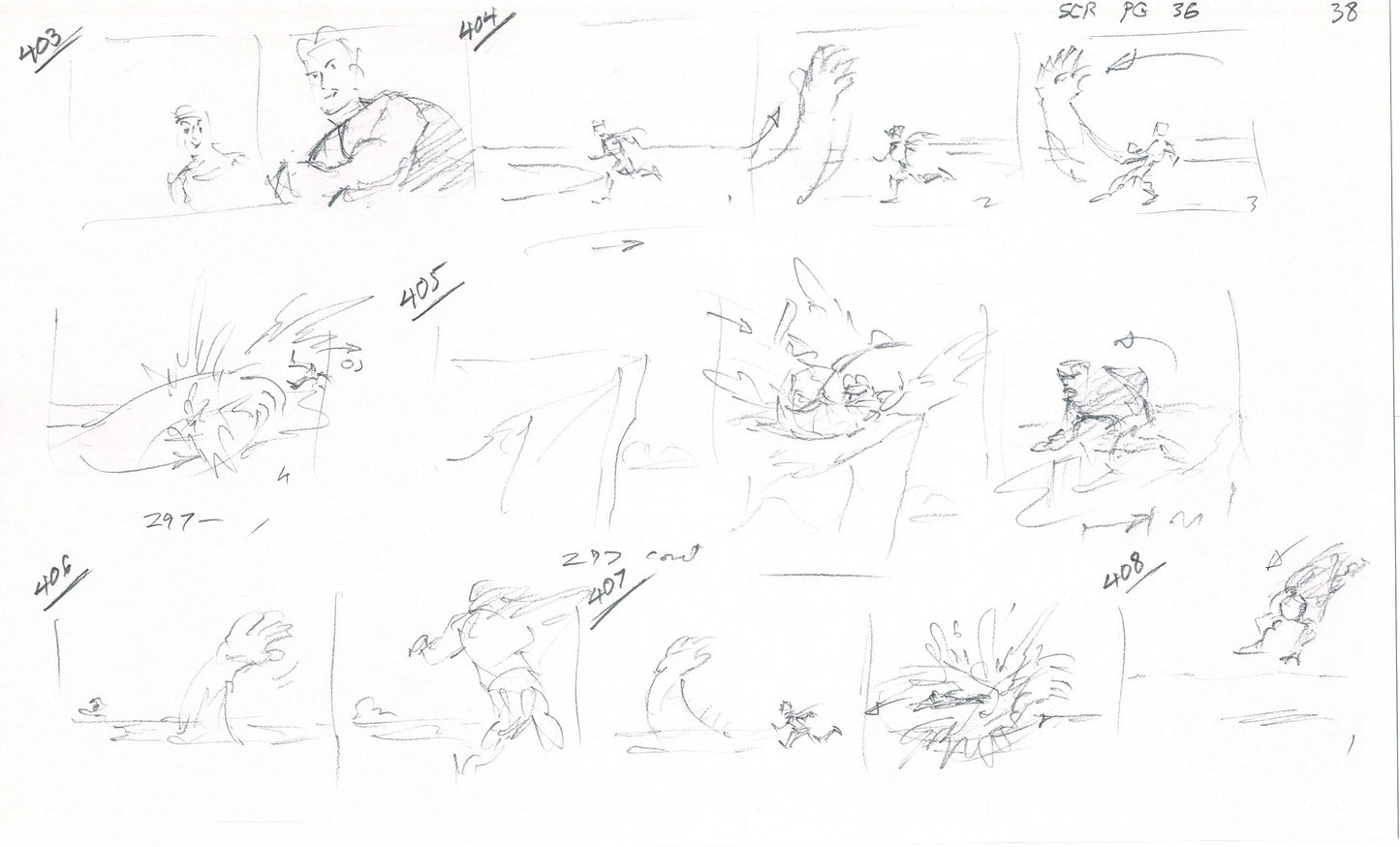 Hercules Walt Disney Production Animation Drawing Used to Make an Episode Wendell Washer A98