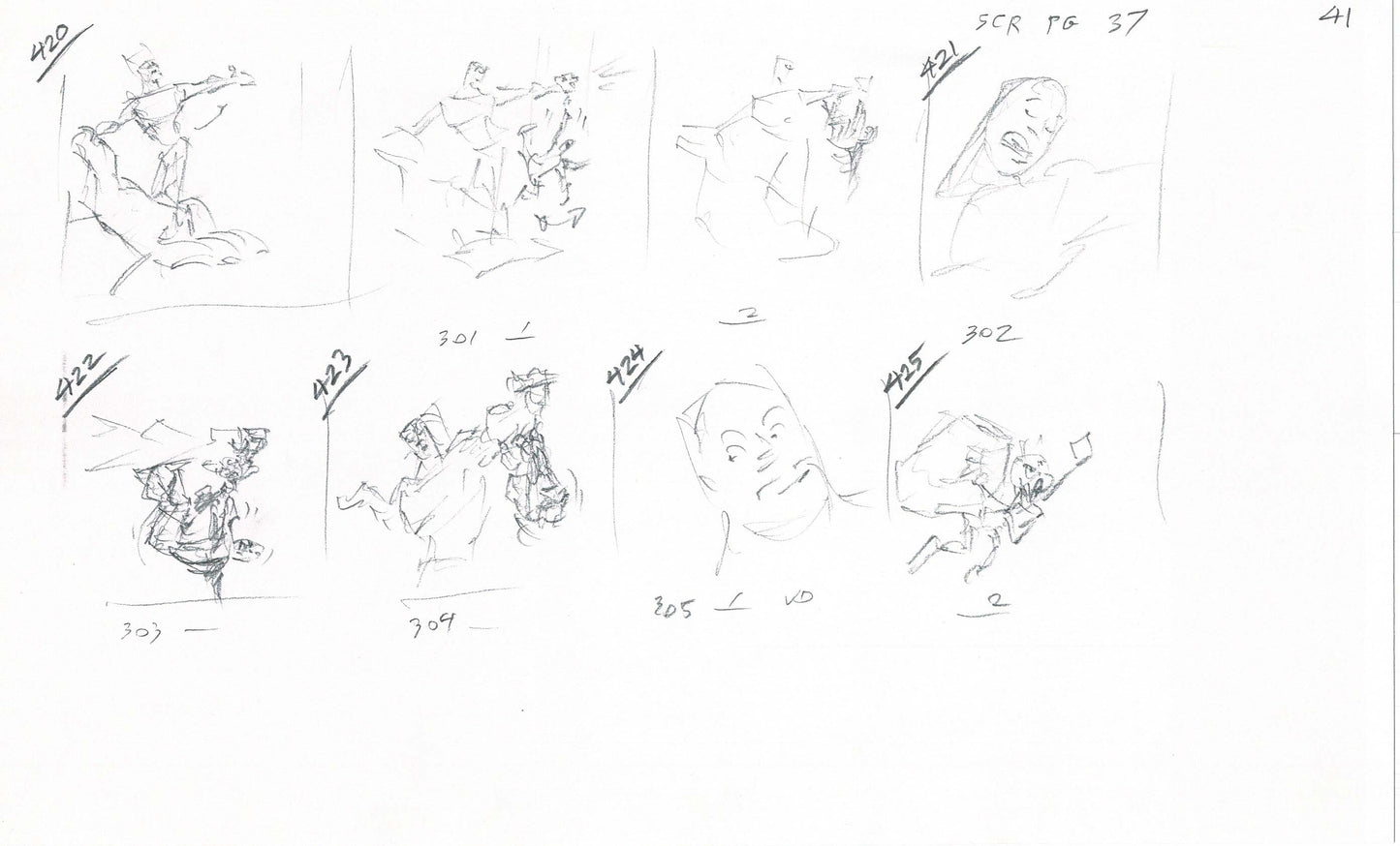 Hercules Walt Disney Production Animation Drawing Used to Make an Episode Wendell Washer A101