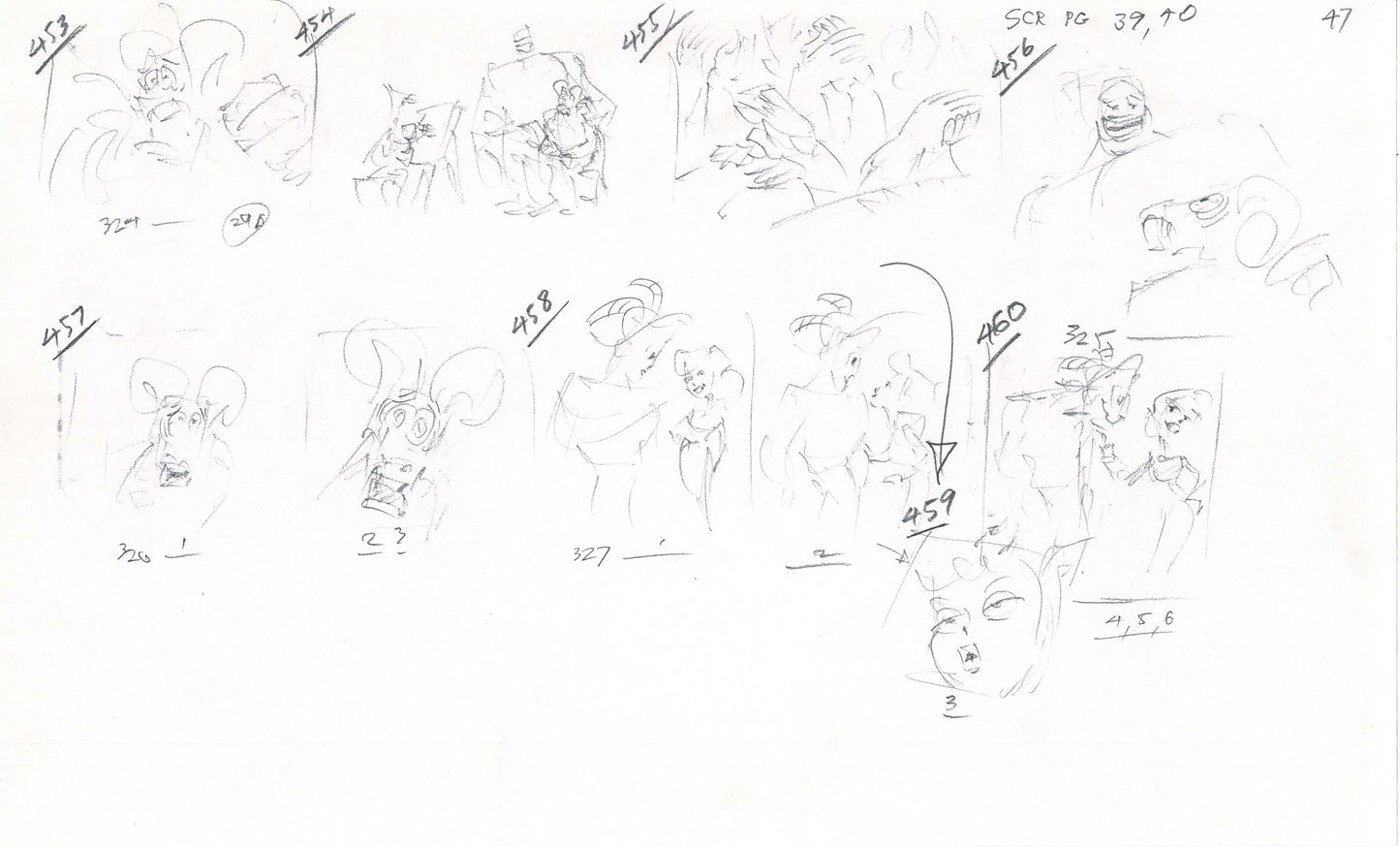 Hercules Walt Disney Production Animation Drawing Used to Make an Episode Wendell Washer A107