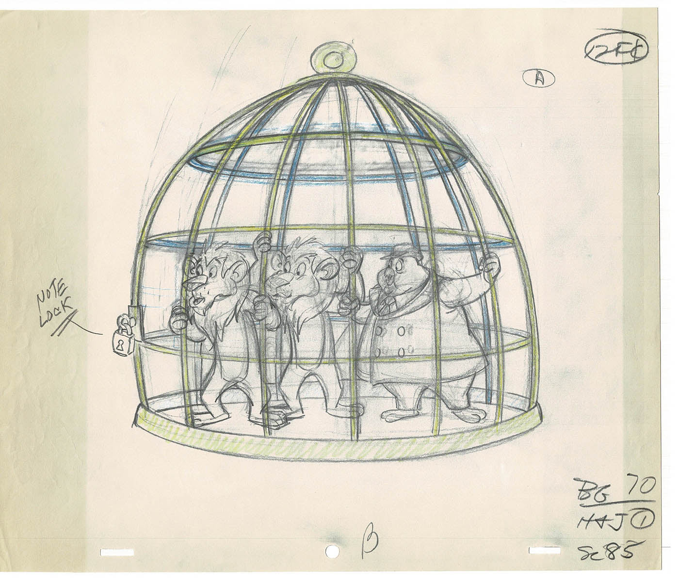 Heckle and Jeckle Lot of 2 Production Animation Cel Drawings Filmation 1979-80 F-103