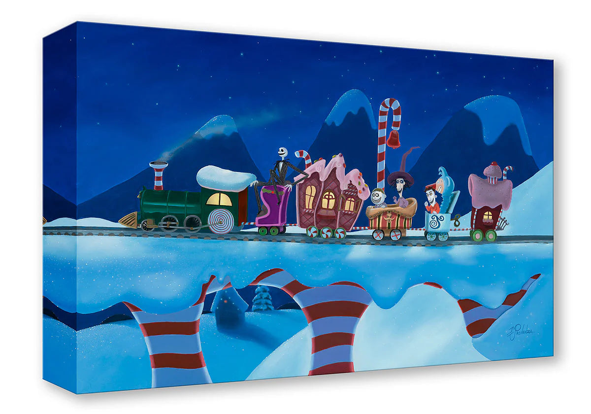 Nightmare Before Christmas Walt Disney Fine Art Michael Provenza Limited Edition of 1500 Treasures on Canvas Print TOC "Holiday Train"