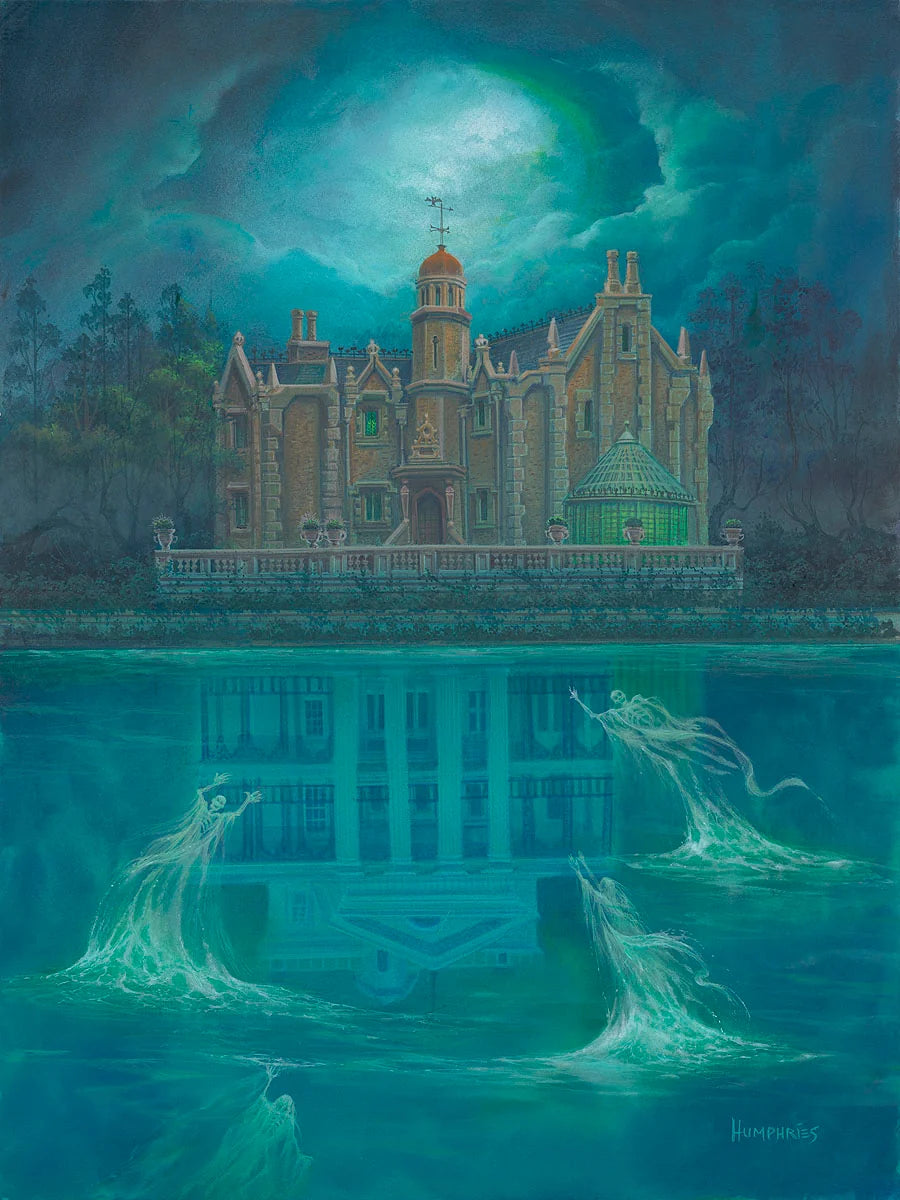 Disneyworld Haunted Mansion Walt Disney Fine Art Michael Humphries Signed Limited Edition of 95 Canvas Print "Reflections of the Afterlife"
