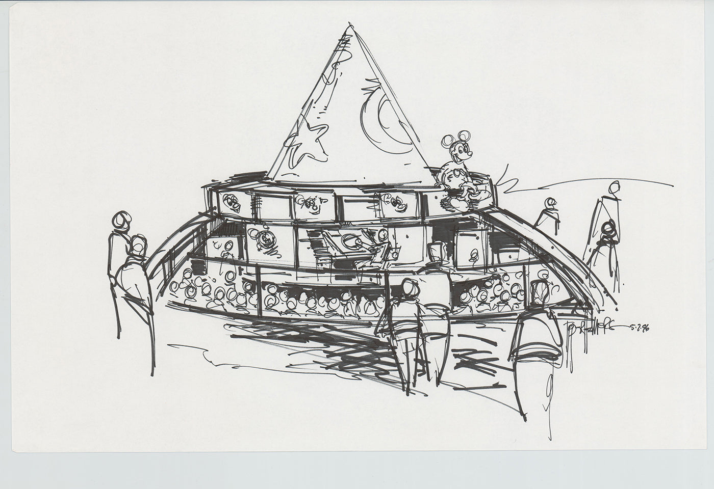 Disneyland Attraction California Adventure Plan Drawing Imagineer Original 1996 A177