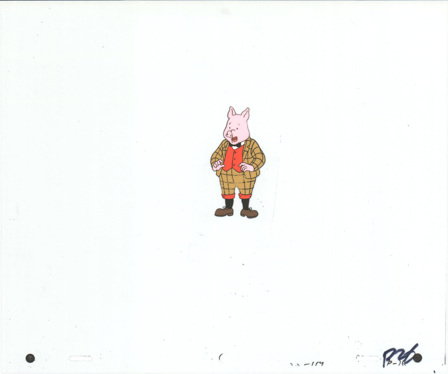 RUPERT Bear Podgy Pig Original Production Animation Cel from the Cartoon by Nelvana Tourtel Animation 1990s 8-324