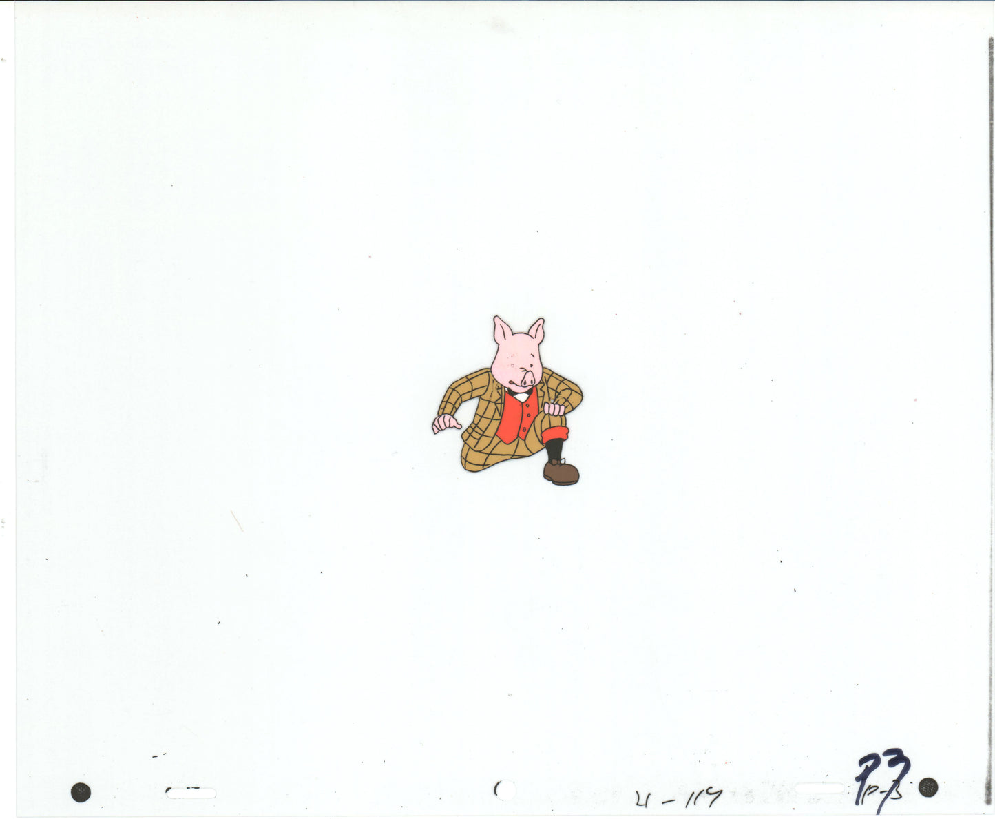 RUPERT Bear Podgy Pig Original Production Animation Cel from the Cartoon by Nelvana Tourtel Animation 1990s 8-338