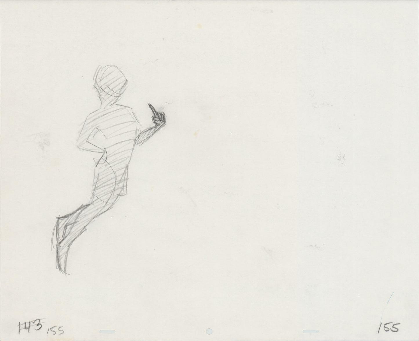 Hook Steven Spielberg and Amblin Production Animation Cel Drawing of Peter Pan's Shadow 1991 8-643