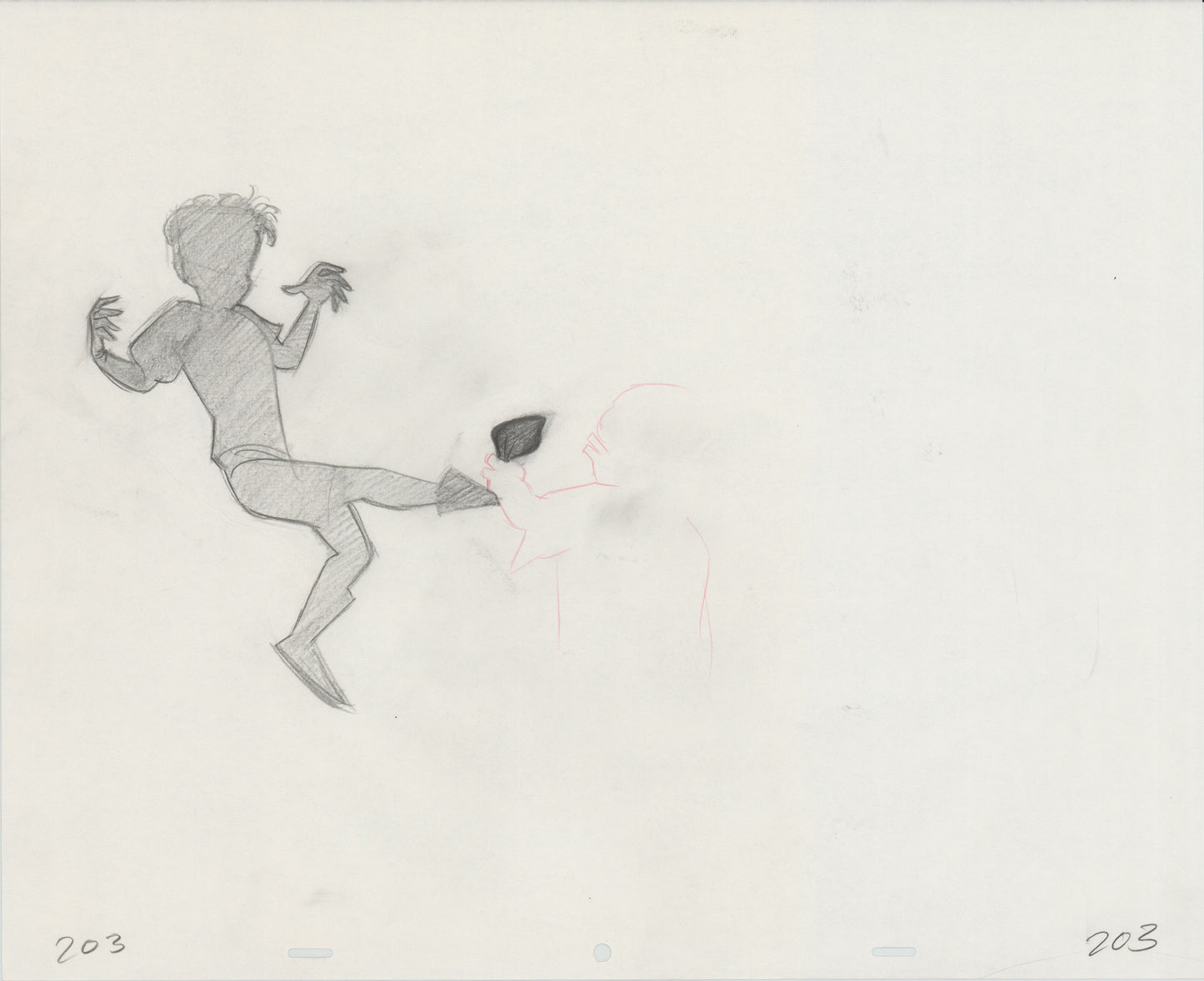Hook Steven Spielberg and Amblin Production Animation Cel Drawing of Peter Pan's Shadow 1991 8-699