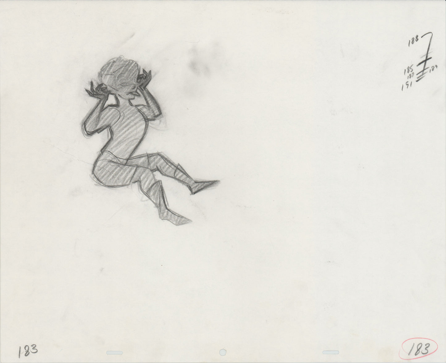Hook Steven Spielberg and Amblin Production Animation Cel Drawing of Peter Pan's Shadow 1991 8-716