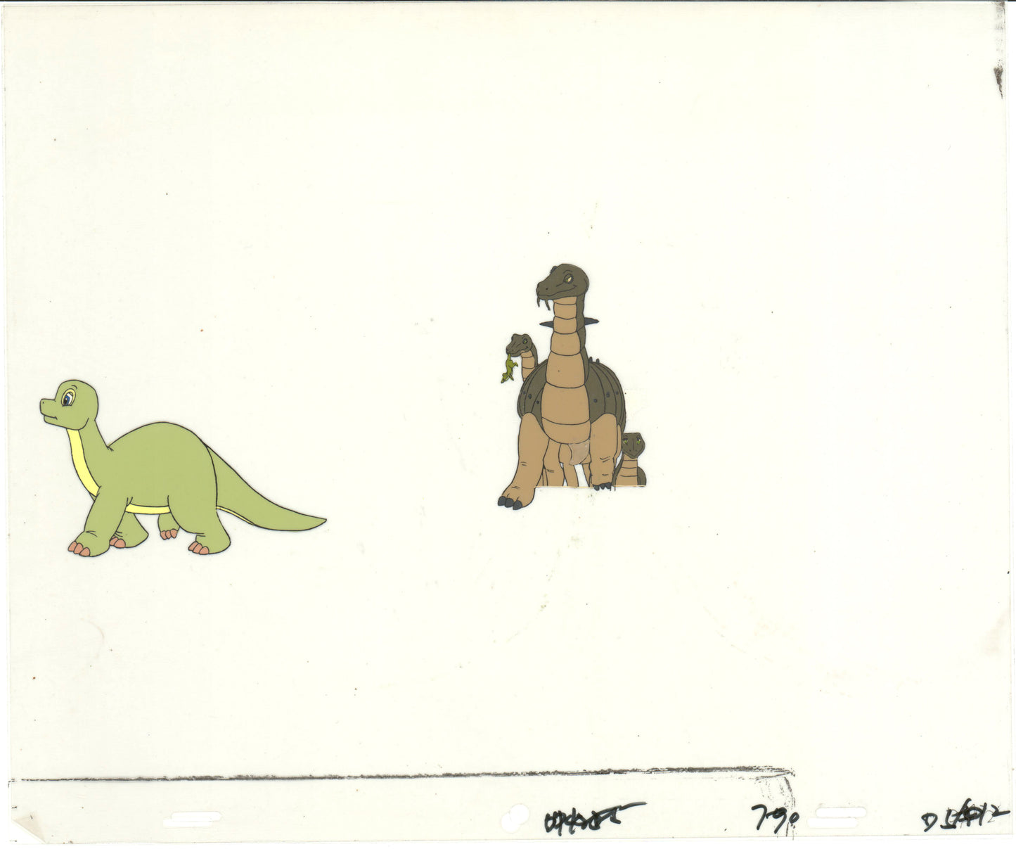 Dink the Little Dinosaur Production Animation Cel and Drawing from Ruby Spears 1989-91 D910