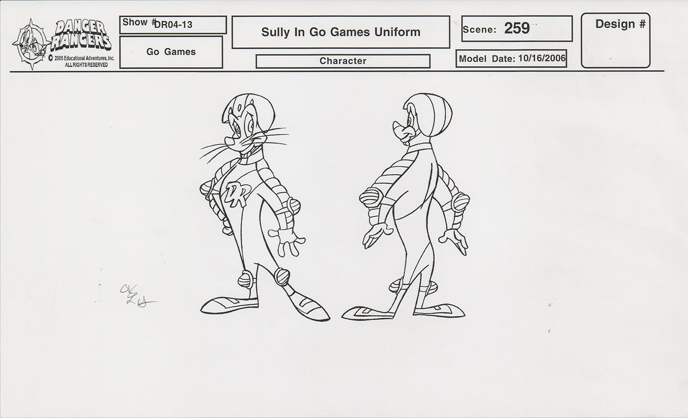 Danger Rangers Production Animation Model Photocopy PBS A154