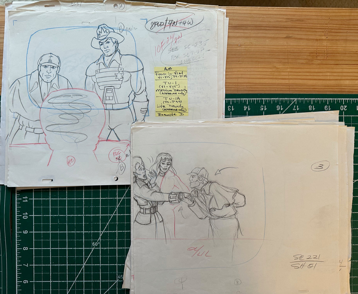 LOT OF 24 Bravestarr Production Animation Cel Pan Drawings Filmation 1988 Pn