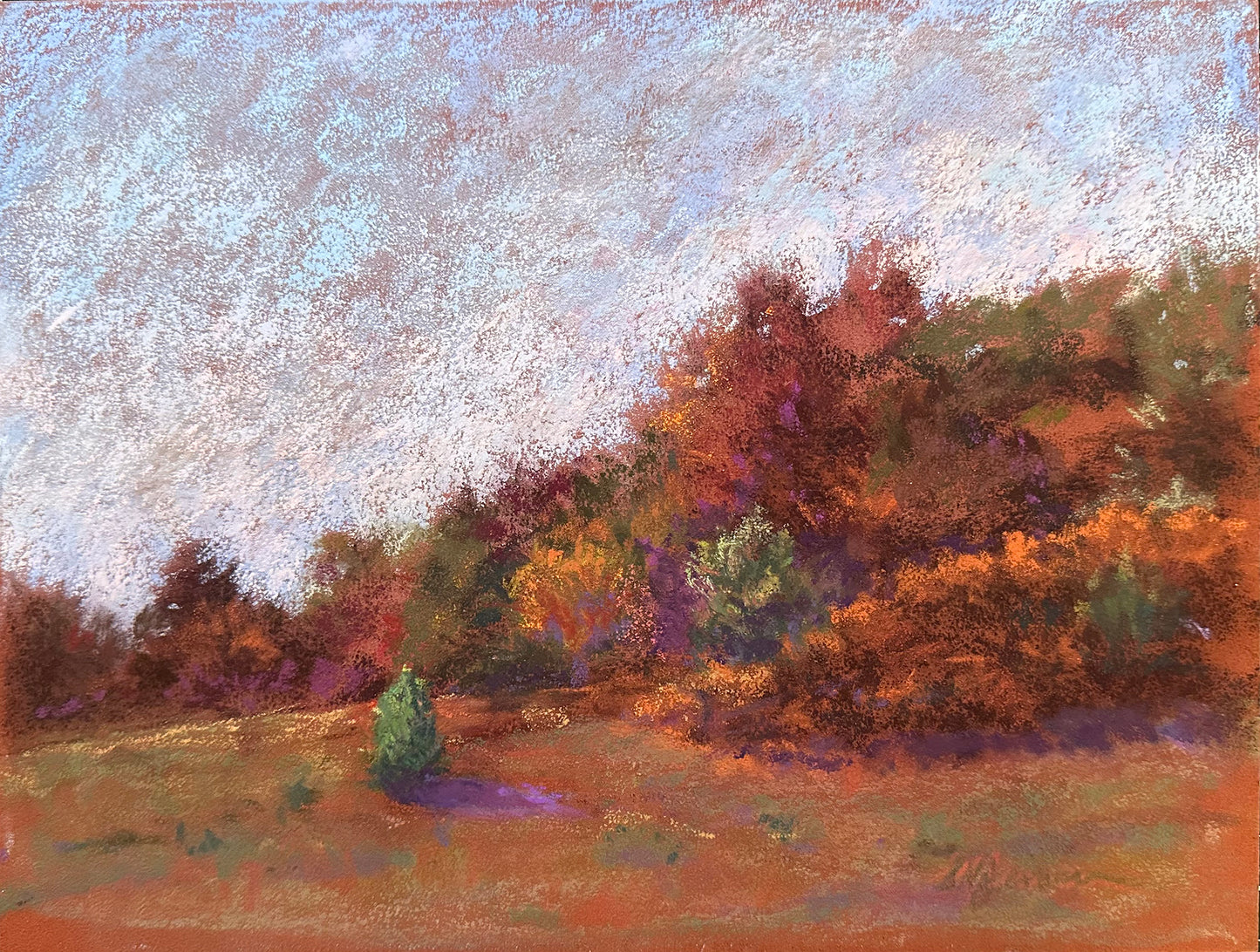 New Mexico Award Winning Artist Sharon Jensen Original Pastel Painting "Autumn Alone"
