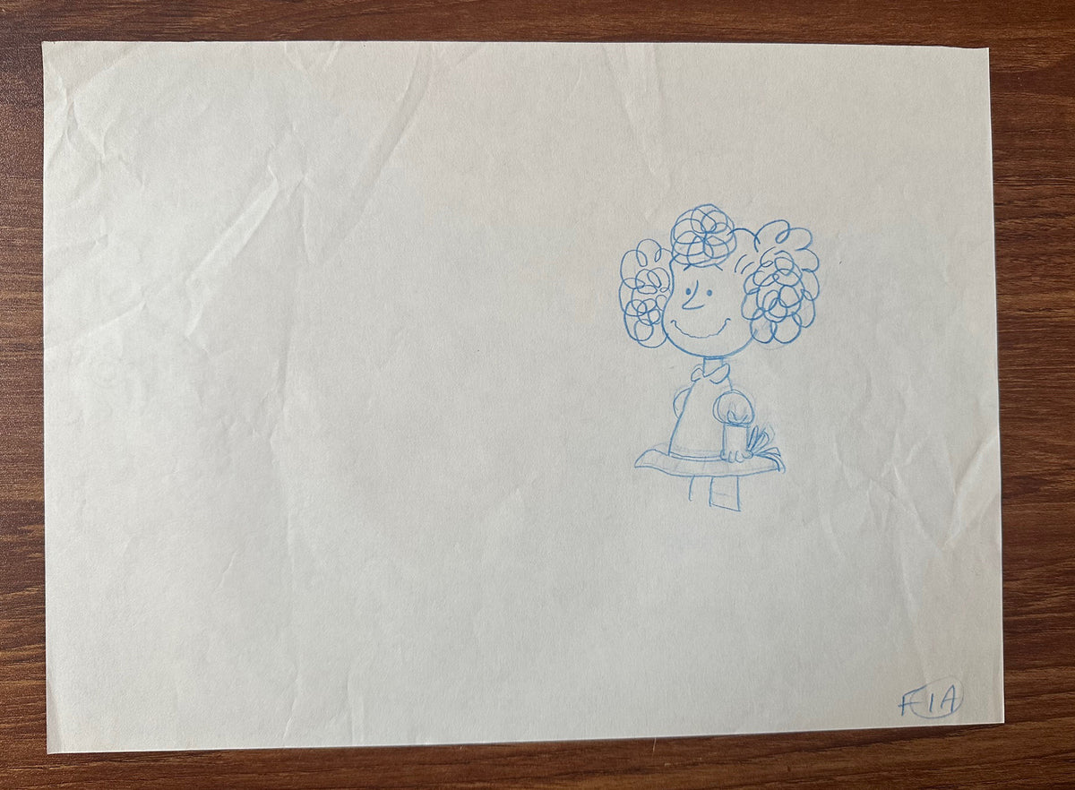 Charlie Brown Be My Valentine Holiday PEANUTS Cel Drawing 1975 Schulz 503
