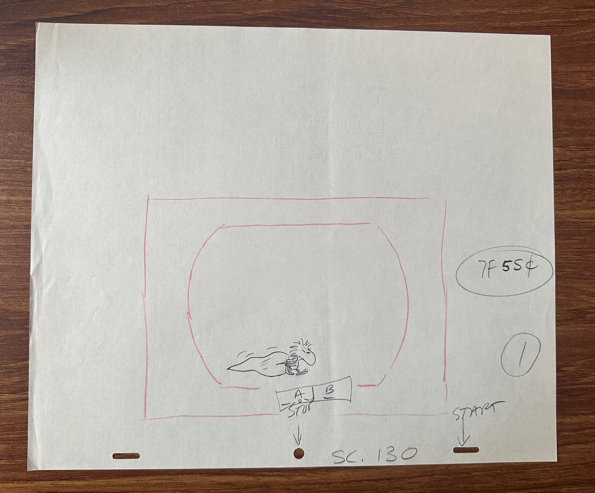 Charlie Brown Be My Valentine Holiday PEANUTS Cel Drawing 1975 Schulz 510