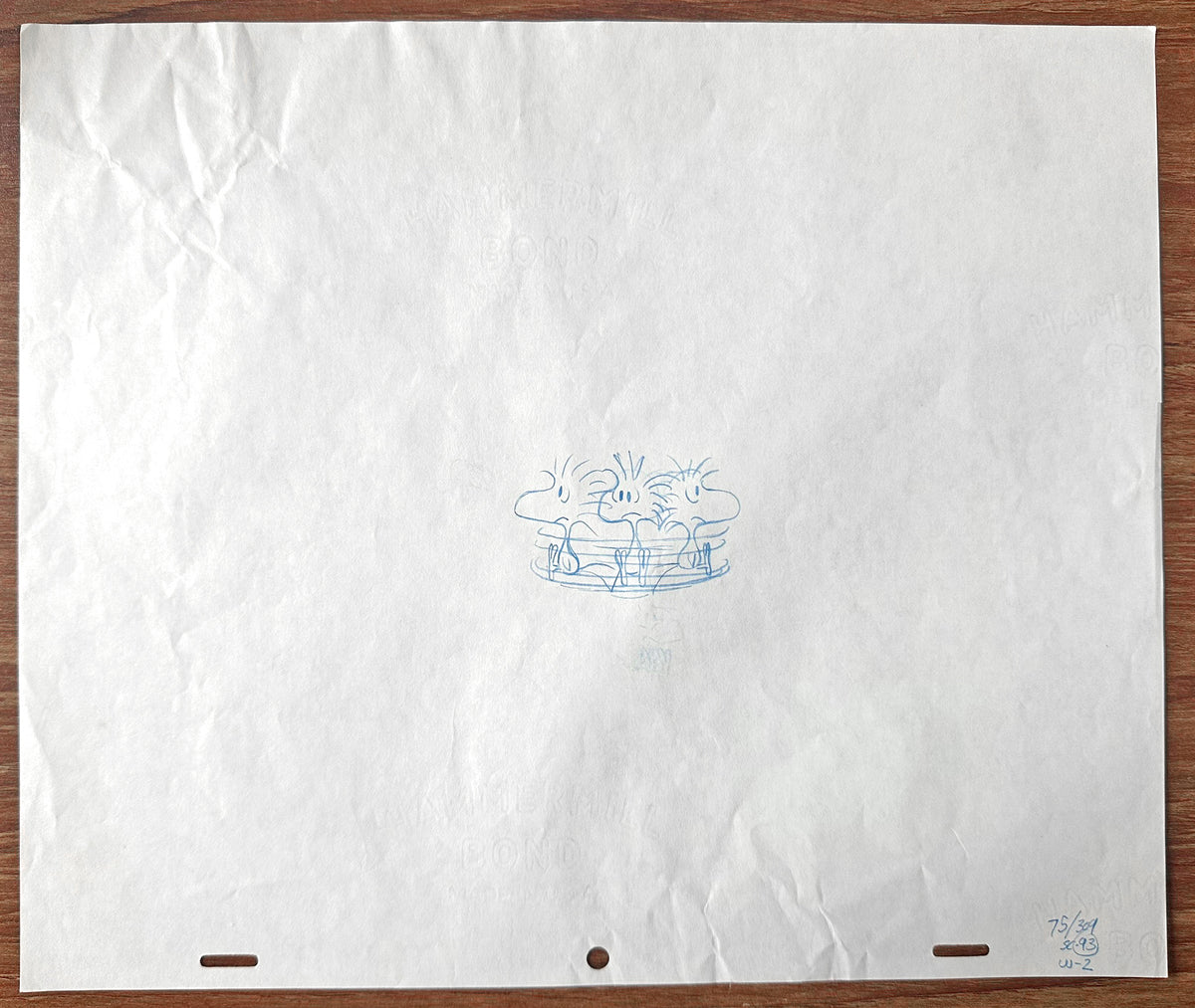 Woodstock Its Arbor Day Charlie Brown PEANUTS Baseball Cel Drawing 1976 Schulz 523