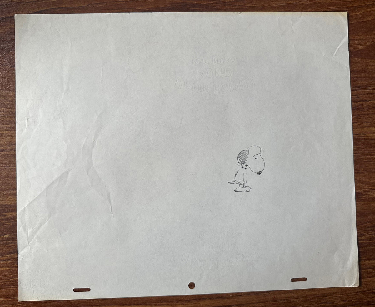 Snoopy Charlie Brown Race for Your Life PEANUTS Cel Drawing 1977 Schulz 531