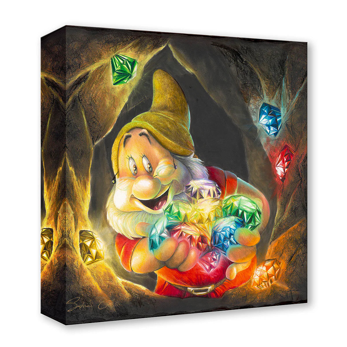 Snow White and the Seven Dwarfs Walt Disney Fine Art Sophie Ellen Limited Edition of 1500 TOC Treasures on Canvas Print - In the Mine