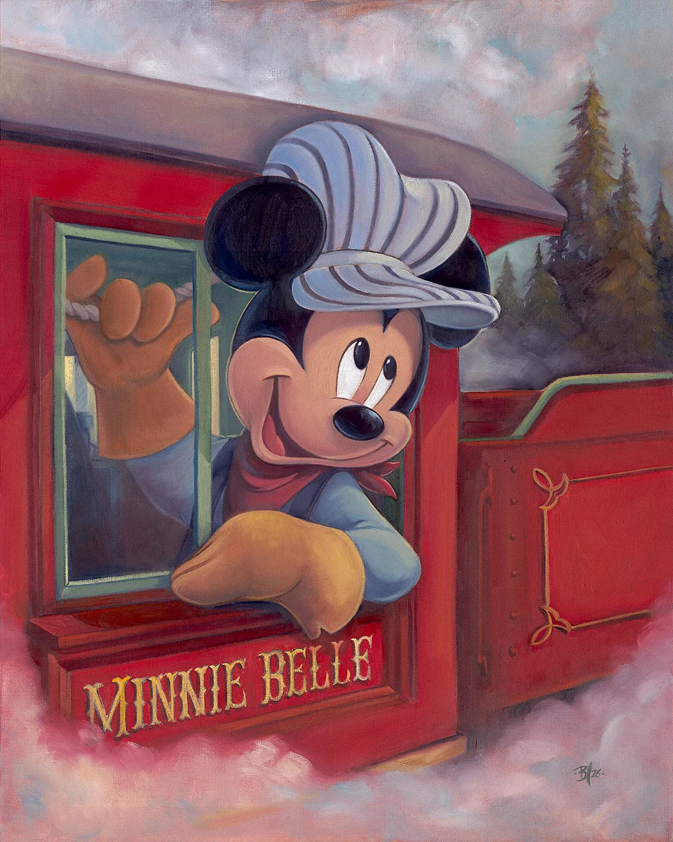 Mickey Mouse Railroad Walt Disney Fine Art Bret Iwan Signed Ltd Ed Print of 195 on Canvas "Minnie Belle" - Regular Edition