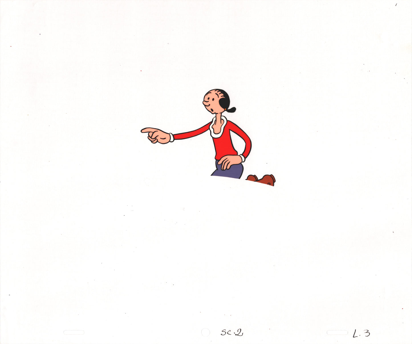 Popeye Olive Oyl Screen-Used Production Animation Cel and Drawing Hand-Inked Pre-1970s 3